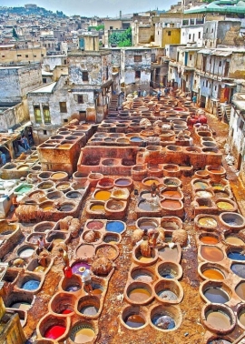 دباغی‌ چرم در شهر فاس مراکش + عکس 